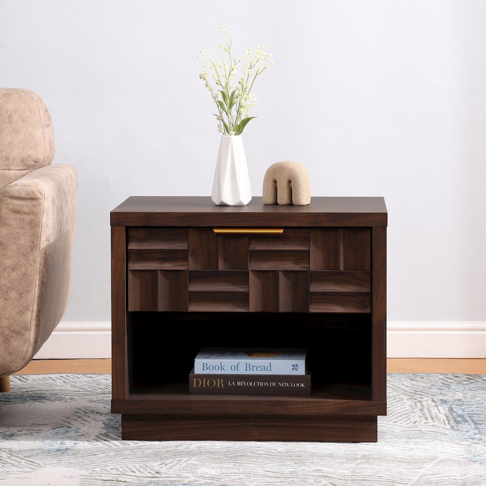 Dreighton 1-Drawer Accent Table - Coffee Brown