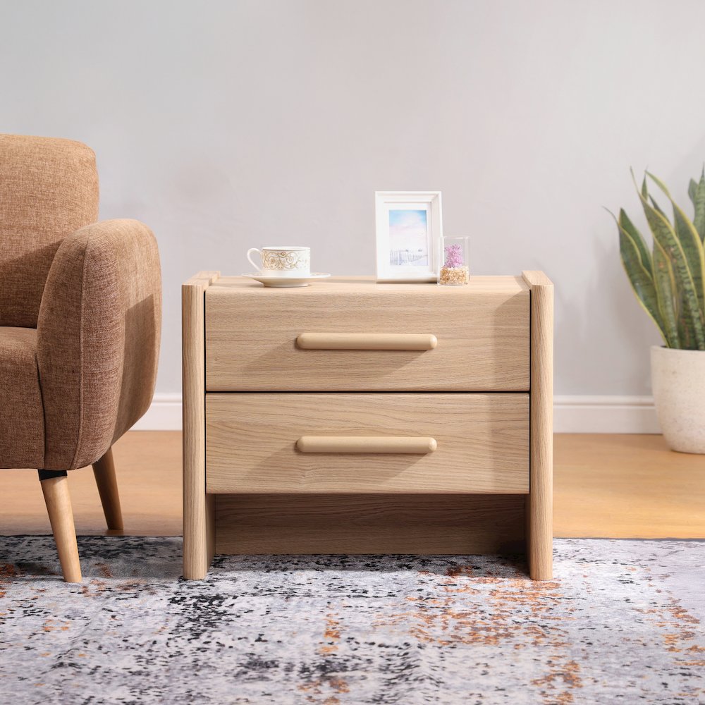Fortville 2-Drawer Accent Table - Light Oak