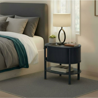 Acelyn Tambour Accent Table - Black