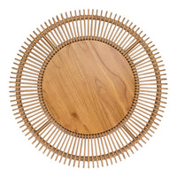 Alani Rattan Round Coffee Table w/ Wood Top