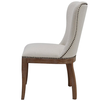 Dorsey Fabric Dining Side Chair Drift Wood Legs, (Set of 2)