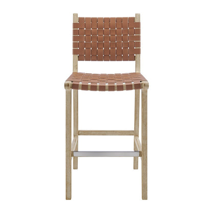 Marco Faux Leather Counter Stool Drift Wood Frame