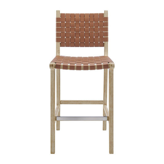 Marco Faux Leather Counter Stool Drift Wood Frame