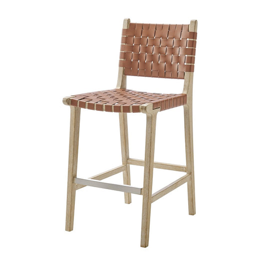 Marco Faux Leather Counter Stool Drift Wood Frame