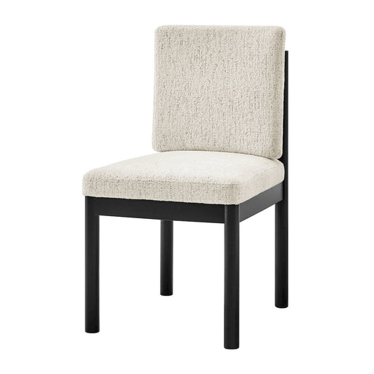 Melvin Chenille Dining Side Chair Black Frame, (Set of 2)