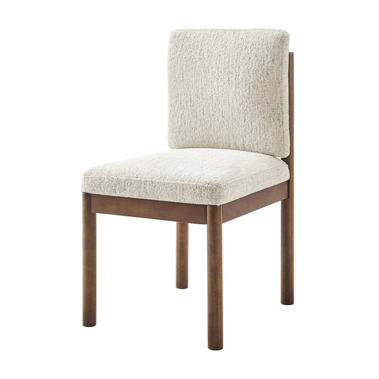 Melvin Chenille Dining Side Chair Black Frame, (Set of 2)