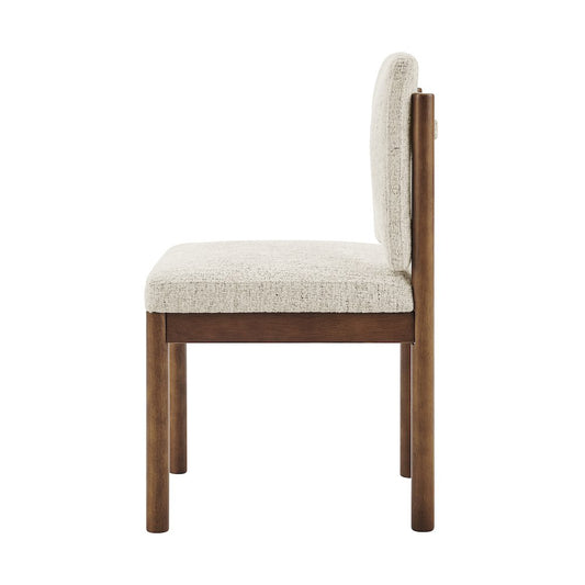 Melvin Chenille Dining Side Chair Black Frame, (Set of 2)