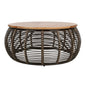 Iris Rattan Coffee Table with Wood Top