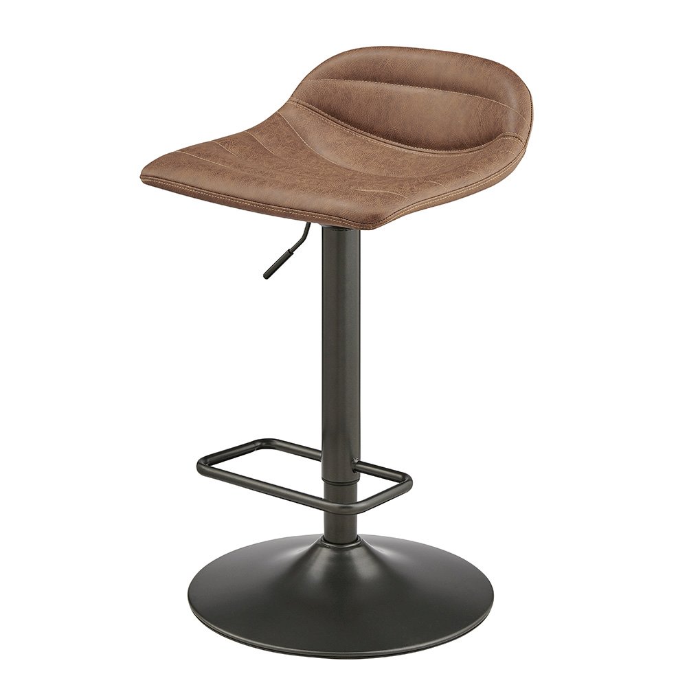 Koa Faux Leather Gaslift Swivel Bar Stool, (Set of 2)
