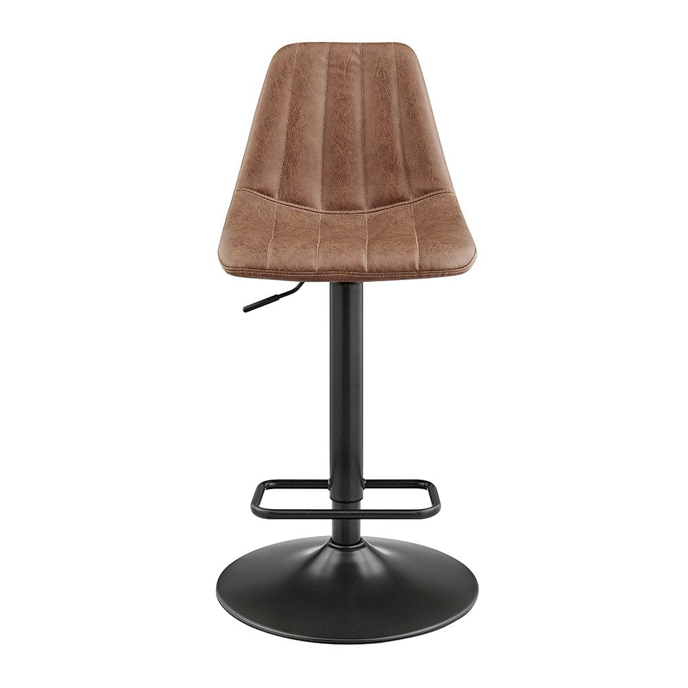 Robert Faux Leather Gaslift Swivel Bar Stool, (Set of 2)