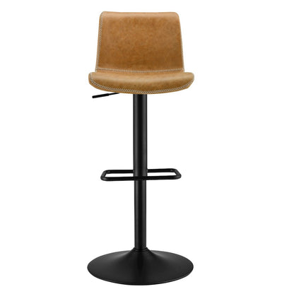Jayden Faux Leather Low Back Gaslift Bar Stool, (Set of 2)