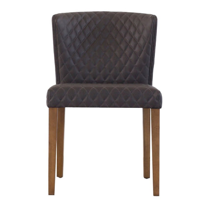 Albie Diamond Stitching Faux Leather Chair, (Set of 2)