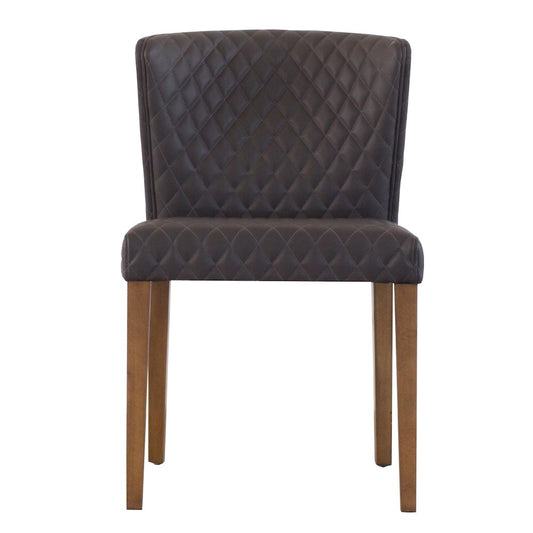 Albie Diamond Stitching Faux Leather Chair, (Set of 2)