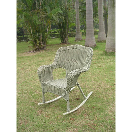 Resin Wicker Camel Back Rocking Chairs (Set of Two)