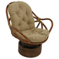 Rattan Swivel Rocker with Outdoor Fabric Cushion, Sandstone