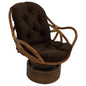 Rattan Swivel Rocker with Outdoor Fabric Cushion, Cocoa