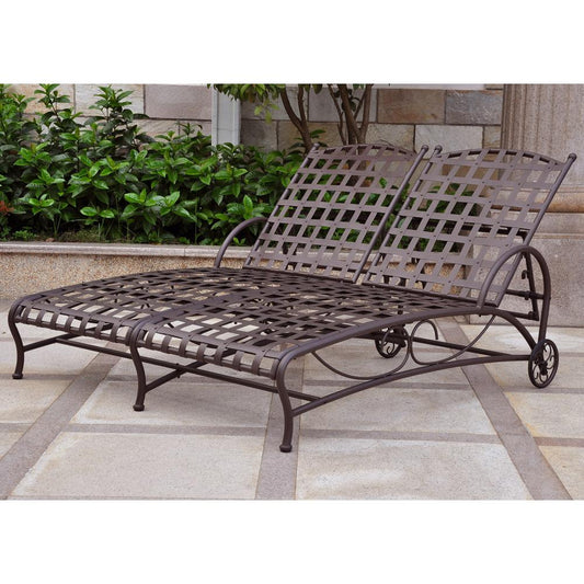 Santa Fe Nailhead Double Multi Position Chaise Lounge