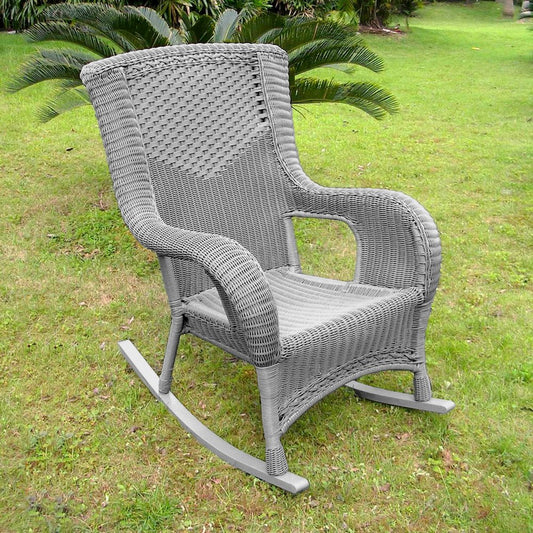San Tropez Resin Wicker/ Aluminum Rocking Chair, Weathered Grey