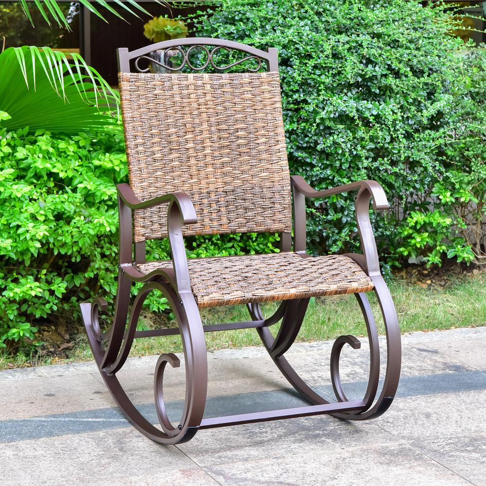 Ibiza Resin Pandan Aluminum Rocking Chair