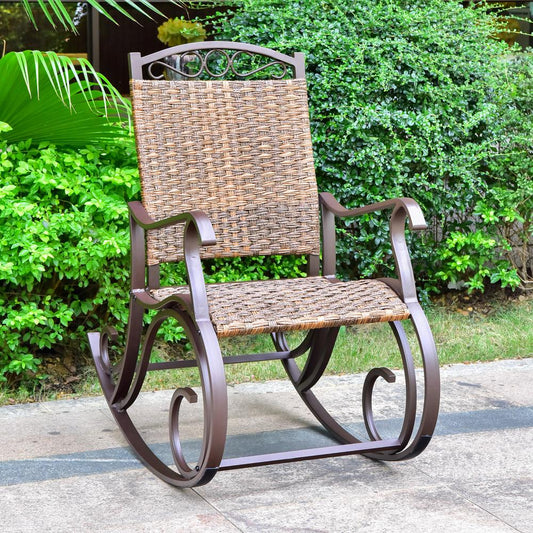 Ibiza Resin Pandan Aluminum Rocking Chair