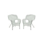 Camelback Resin Wicker Patio Chairs, White (Set of 2)