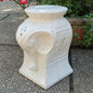 Antique White Contemporary Elephant Ceramic Garden Stool