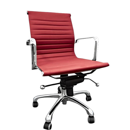 Low Back Leatherette Office Chair W/ Recliner, Locks, Swivel
