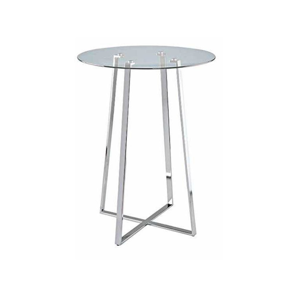 Bart Table, Glass Top/Chrome Base, 32"Rd X 42"H