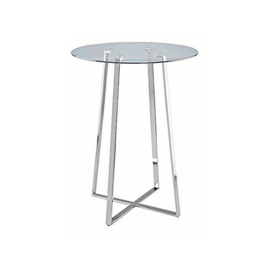 Bart Table, Glass Top/Chrome Base, 32"Rd X 42"H