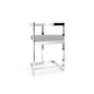 Bar stool, 30'' with Gray cushion and stainless steel base