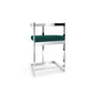Bar stool, 30'' with Green cushion and stainless steel base