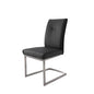 Dining Chair With Pu Seat And Brushed Stainless Steel Leg, Set Of 2