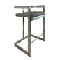 Bar Chair, 26", Gray, Stainless Steel Base