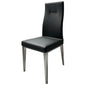 Black Dining Chair With Brushed Stainless Steel, Set Of 4
