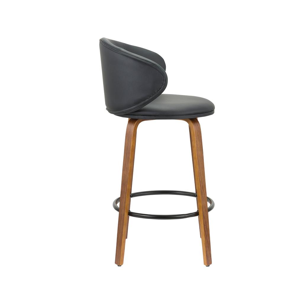 26''H Pu Stool With Wood Leg, Set Of 2