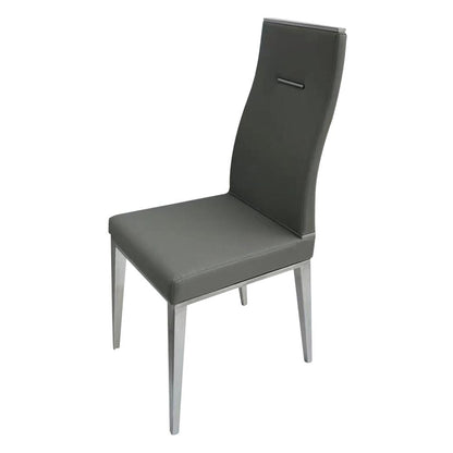 Dark Gray Dining Chair With Brushed Stainless Steel, Set Of 4