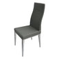 Dark Gray Dining Chair With Brushed Stainless Steel, Set Of 4