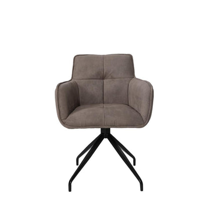 Arm Chair With Fabric Seat And Black Matte Powder Coationg Leg