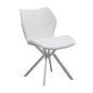 Dining Chair W/ White Seat And Stainless Steel Legs, Set Of 4
