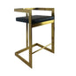 Bar Chair, 26", Black, Gold Base