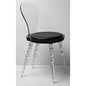 Clear Pc Chair W/ Black Pu Seat Cushion