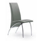 Gray Chair Pu Chrome Legs, Set Of 2