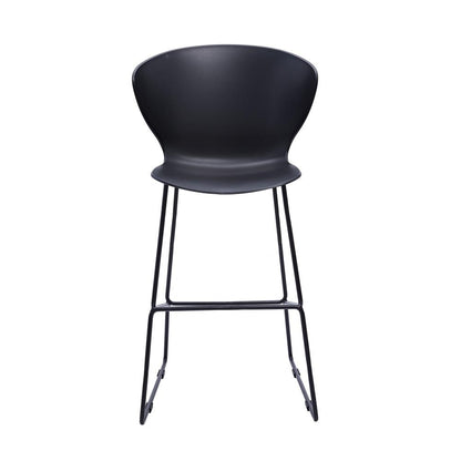 Midcentury Polypropylene Bar Stool With Metal Legs, Set Of 2