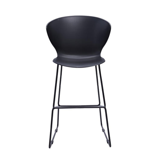 Midcentury Polypropylene Bar Stool With Metal Legs, Set Of 2