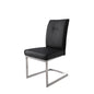 Dining Chair With Pu Seat And Brushed Stainless Steel Leg, Set Of 2