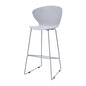 Midcentury Polypropylene Bar Stool With Metal Legs, Set Of 2