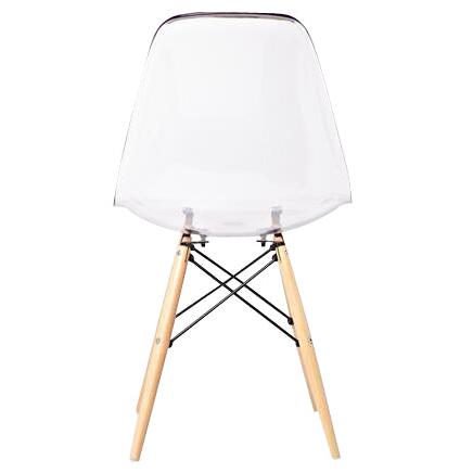 Pp Chair With Wood Legs, Clear Seat, Set Of 2