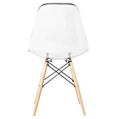 Pp Chair With Wood Legs, Clear Seat, Set Of 2