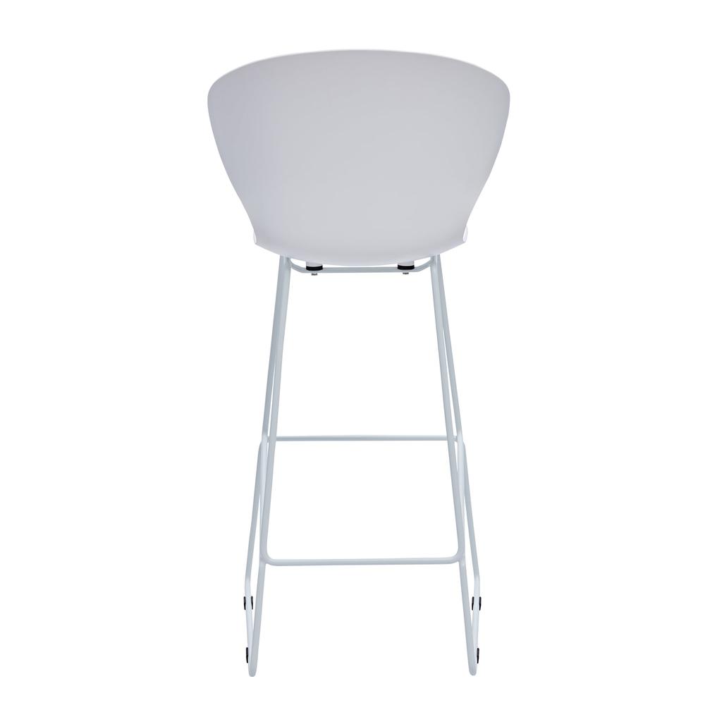 Midcentury Polypropylene Bar Stool With Metal Legs, Set Of 2