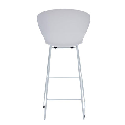 Midcentury Polypropylene Bar Stool With Metal Legs, Set Of 2